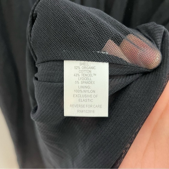 Garnet Hill Size XS Long Sleeve Black Peasant Dress Organic Cotton Boho - Picture 4 of 6